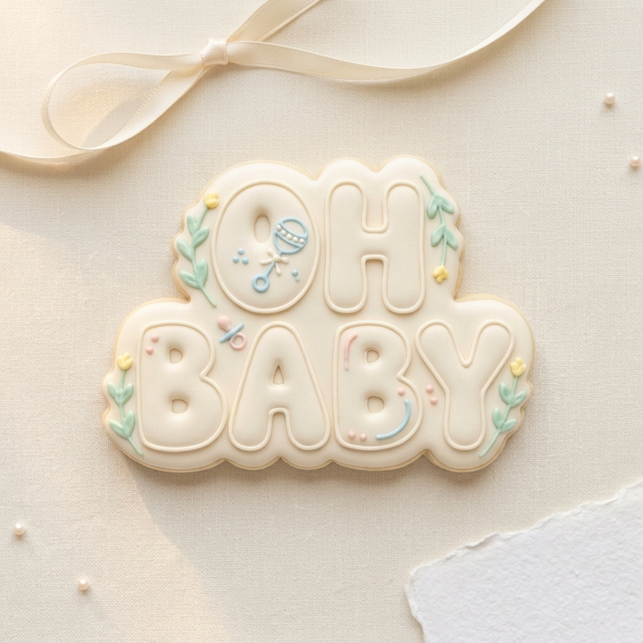 Oh Baby Cookie Cutter, 3D Printed Baby Shower Design