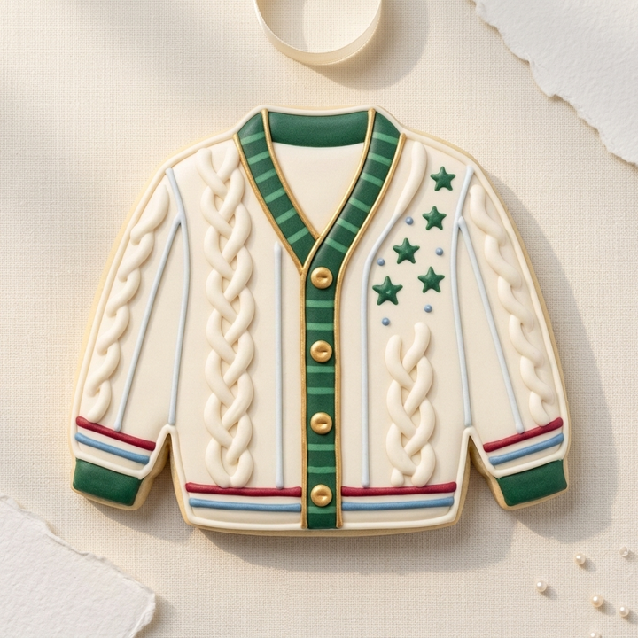 Ts Cardigan Cookie Cutter, 3D Printed Holiday Design