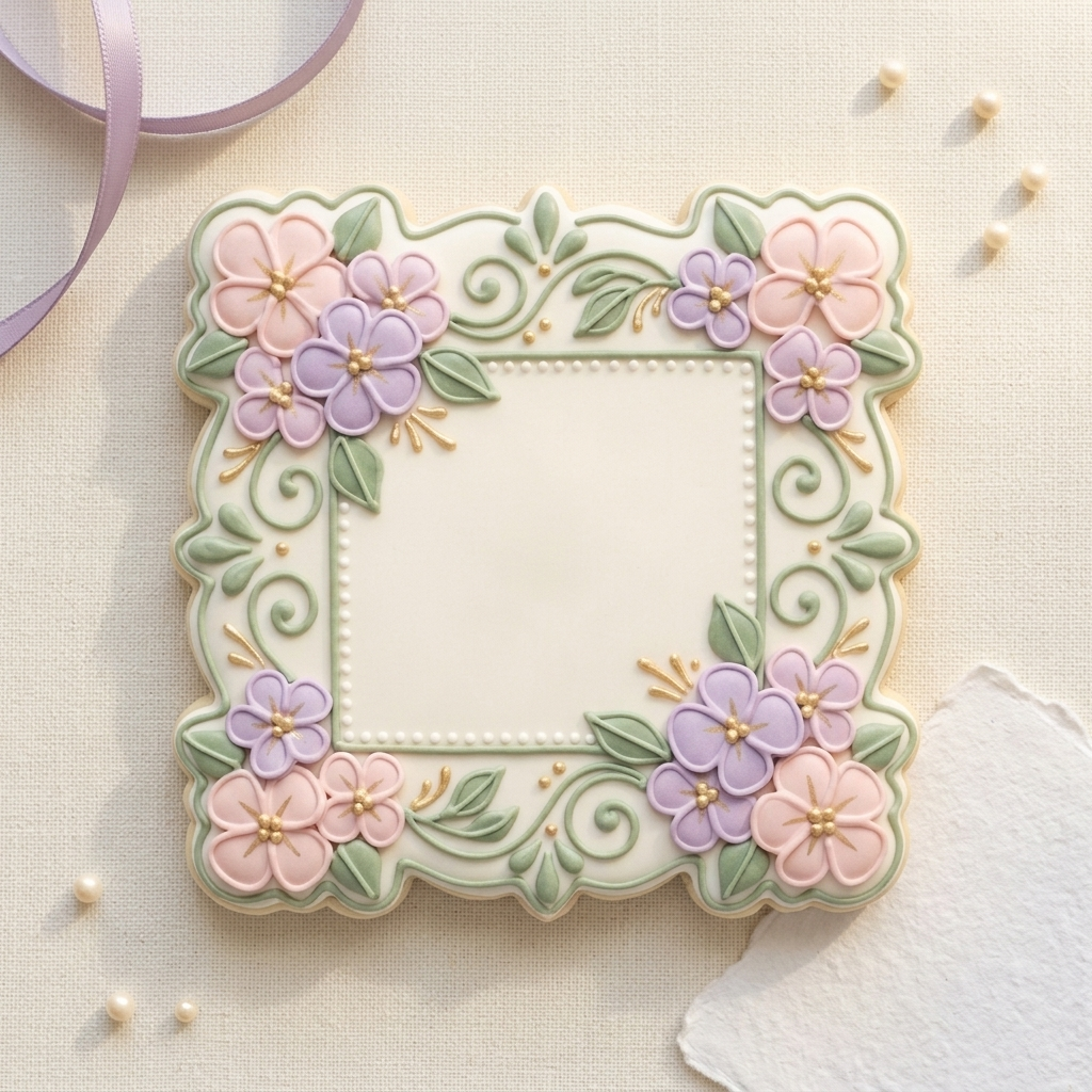 Floral Rectangle Cookie Cutter, 3D Printed Garden Design