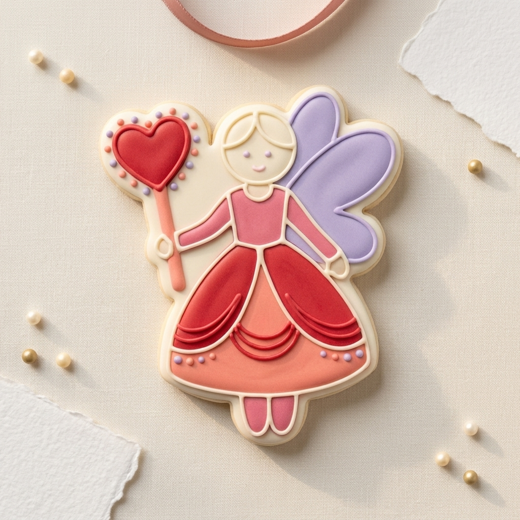 Valentine Stick Fairy Cookie Cutter, 3D Printed Valentine Design