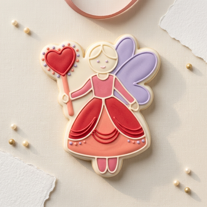 Valentine Stick Fairy Cookie Cutter, 3D Printed Valentine Design
