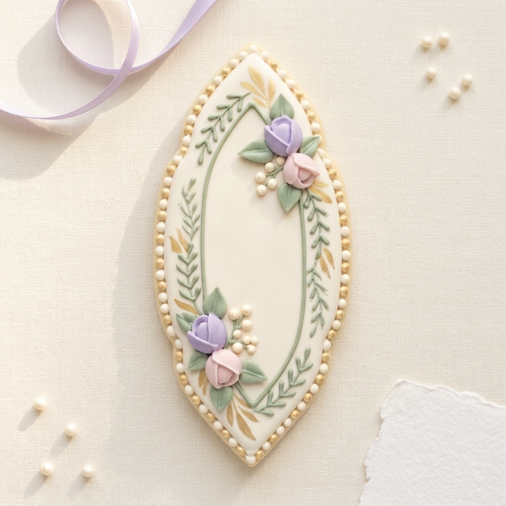 Long Leaf Skinny Plaque Cookie Cutter, 3D Printed Garden Design