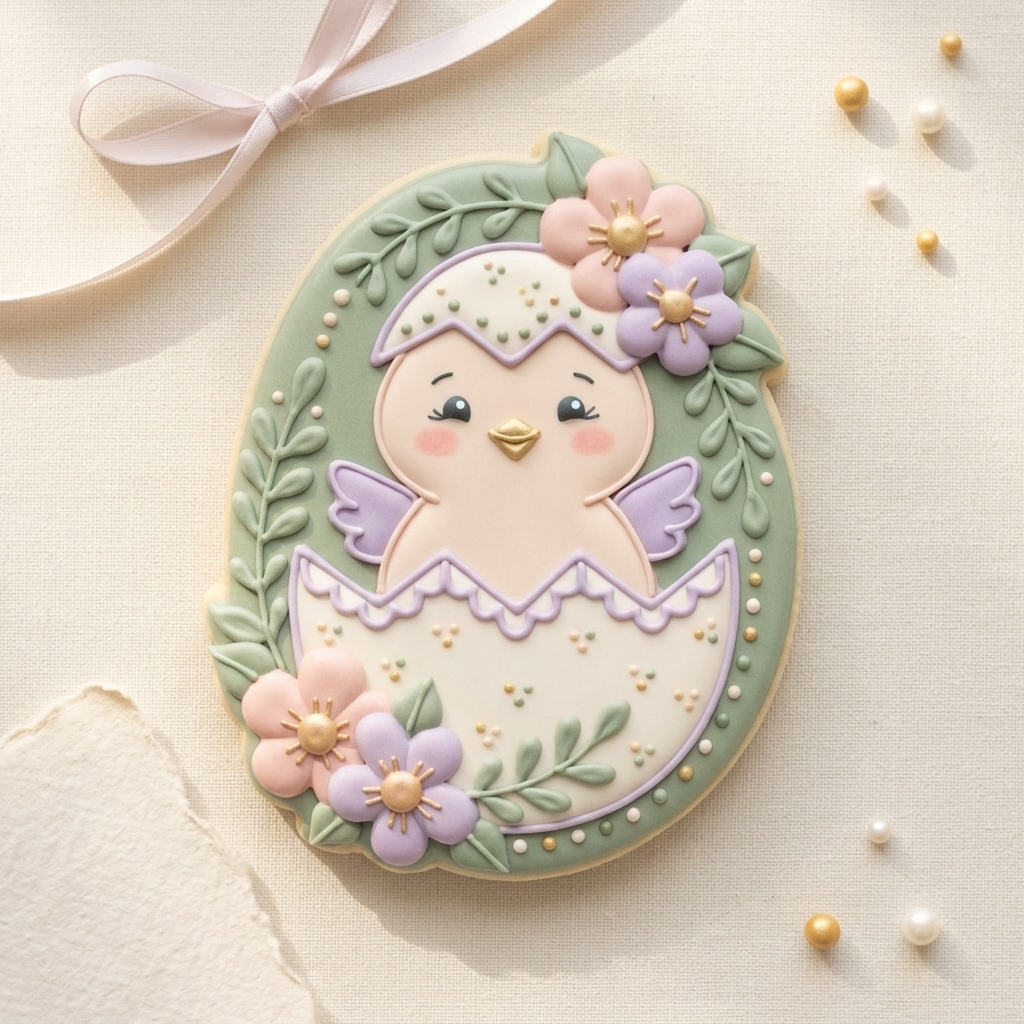 Flower Egg Chick Cute Chick In Egg Option Cookie Cutter, 3D Printed Garden Design