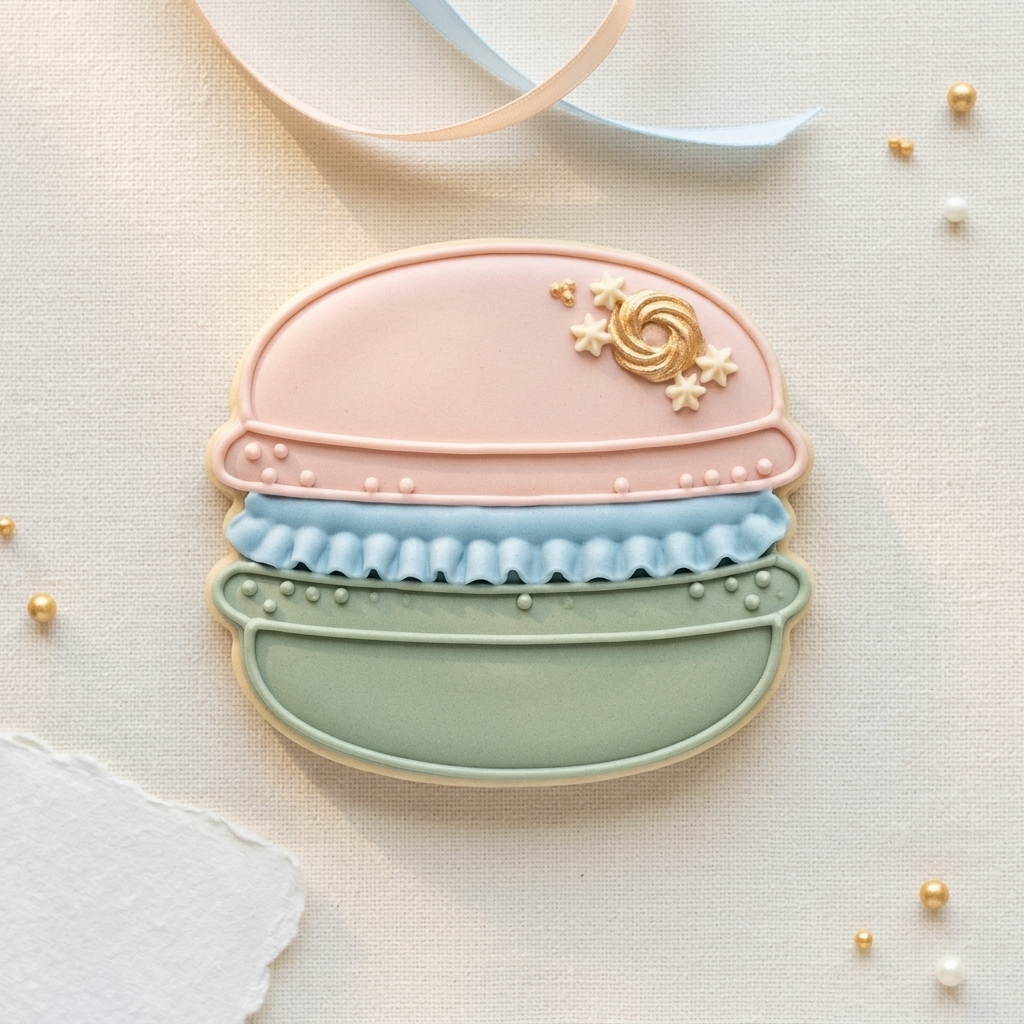 Single Macaron Cookie Cutter, 3D Printed Party Design