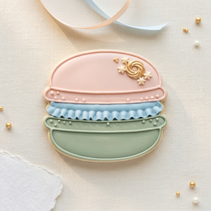 Single Macaron Cookie Cutter, 3D Printed Party Design