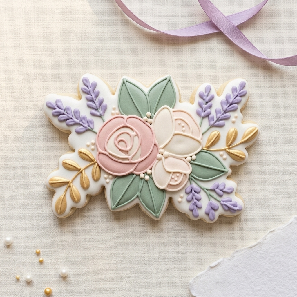 Floral Accent Cookie Cutter, 3D Printed Garden Design