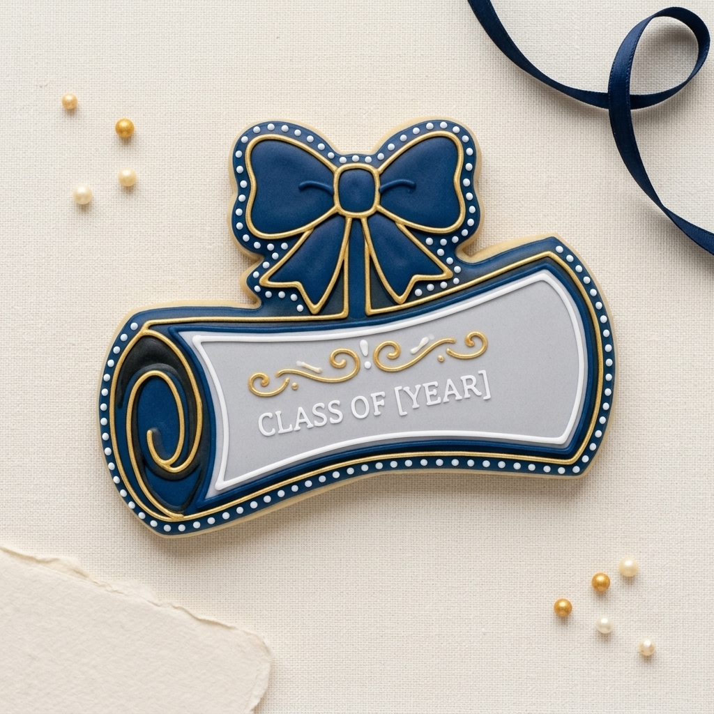 Diploma with Bow Vertical Cookie Cutter, 3D Printed Graduation Design