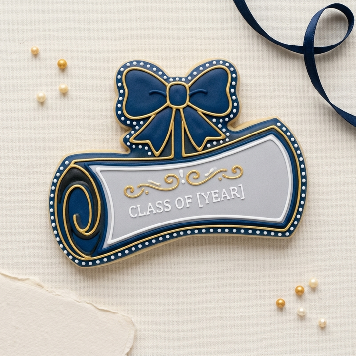 Diploma with Bow Vertical Cookie Cutter, 3D Printed Graduation Design