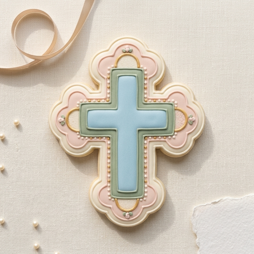 Baptism Cross Christening Cross Cookie Cutter, 3D Printed Party Design