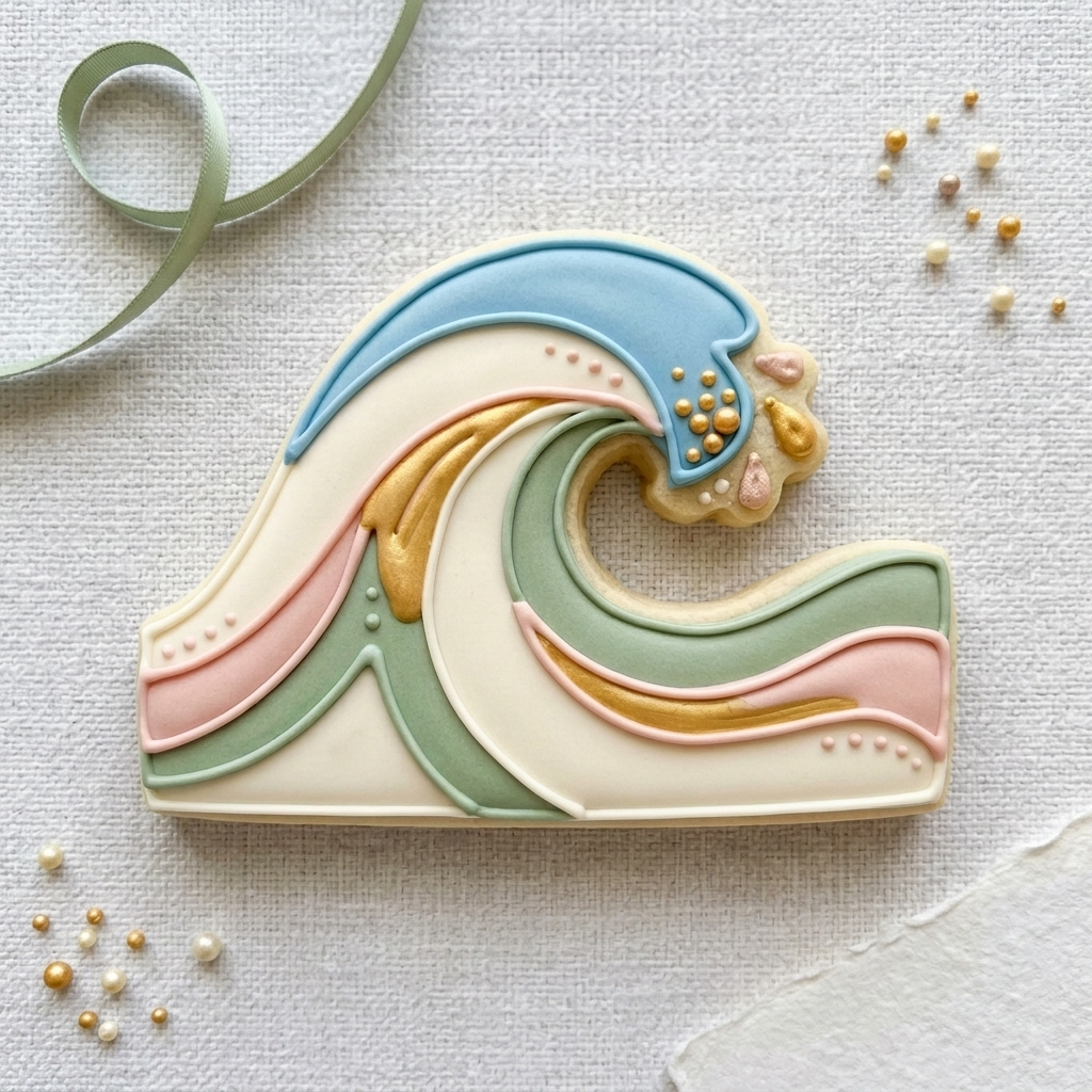 Ocean Wave Cookie Cutter, 3D Printed Party Design