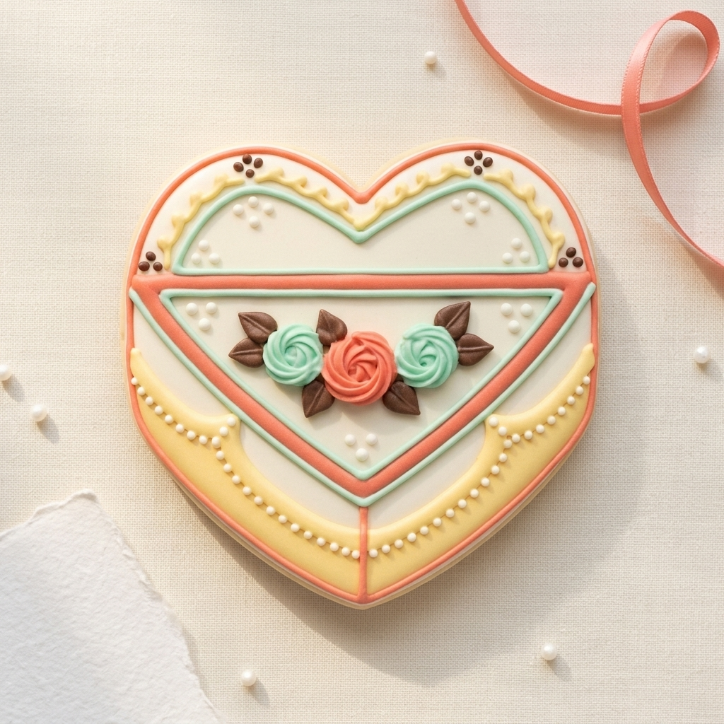 Vintage Heart Cake Cookie Cutter, 3D Printed Food Design