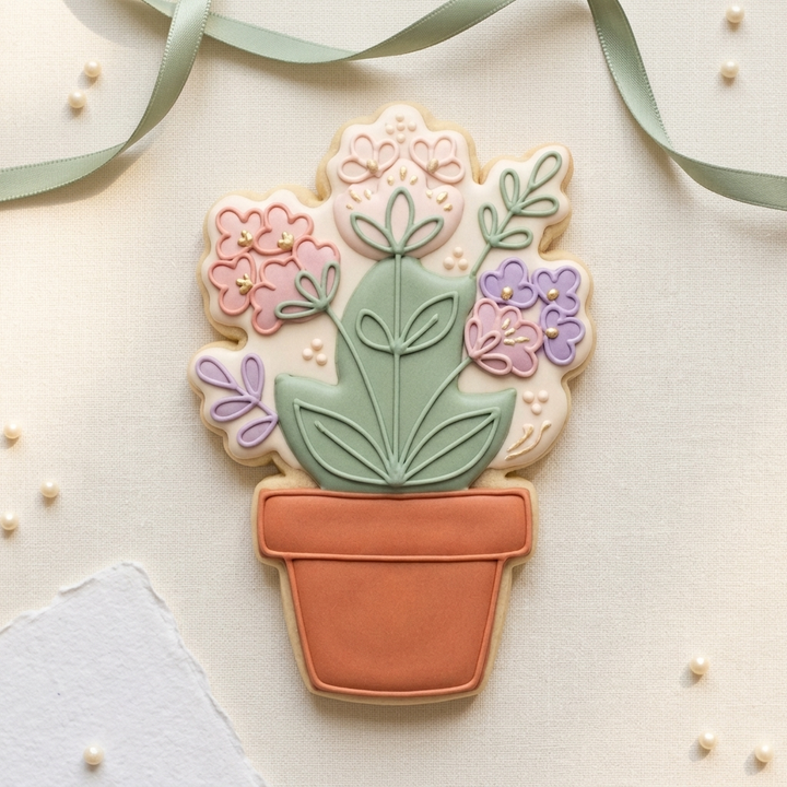 Seedling Potted Plant Cookie Cutter, 3D Printed Garden Design