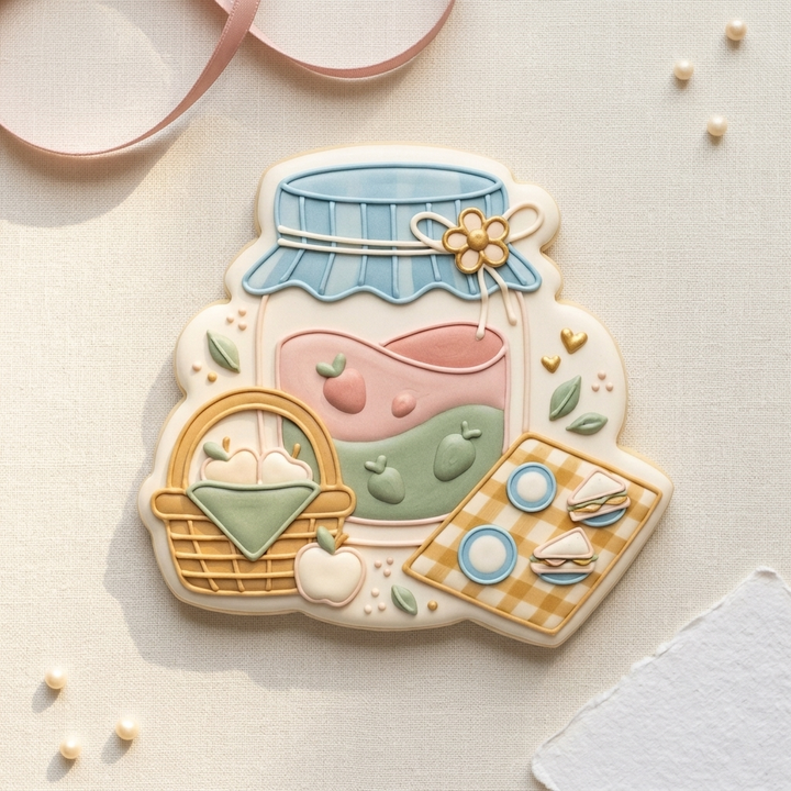 Jam Jar Picnic Cookie Cutter, 3D Printed Party Design