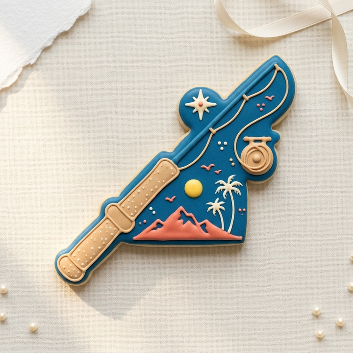 Fishing Rod Cookie Cutter, 3D Printed Travel Design