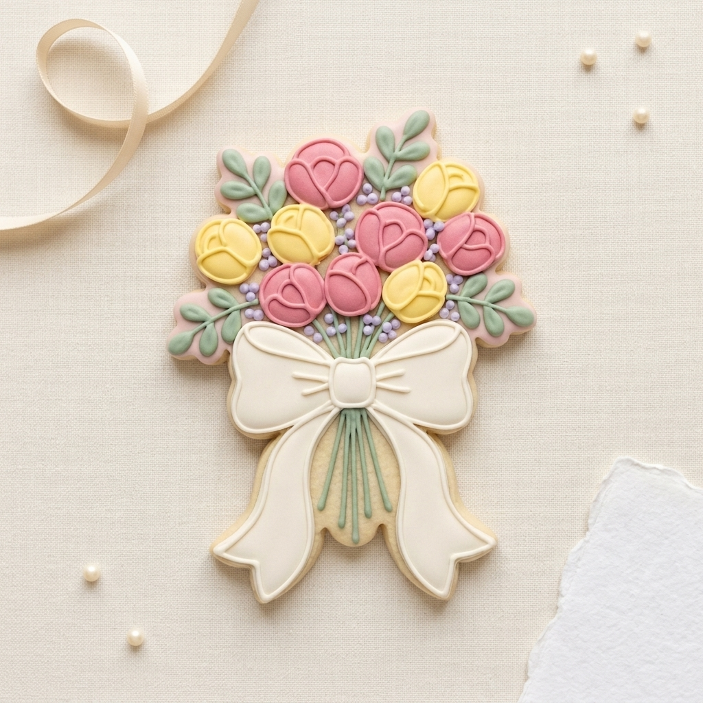 Coquette Flower Posy Ribbon Cookie Cutter, 3D Printed Garden Design
