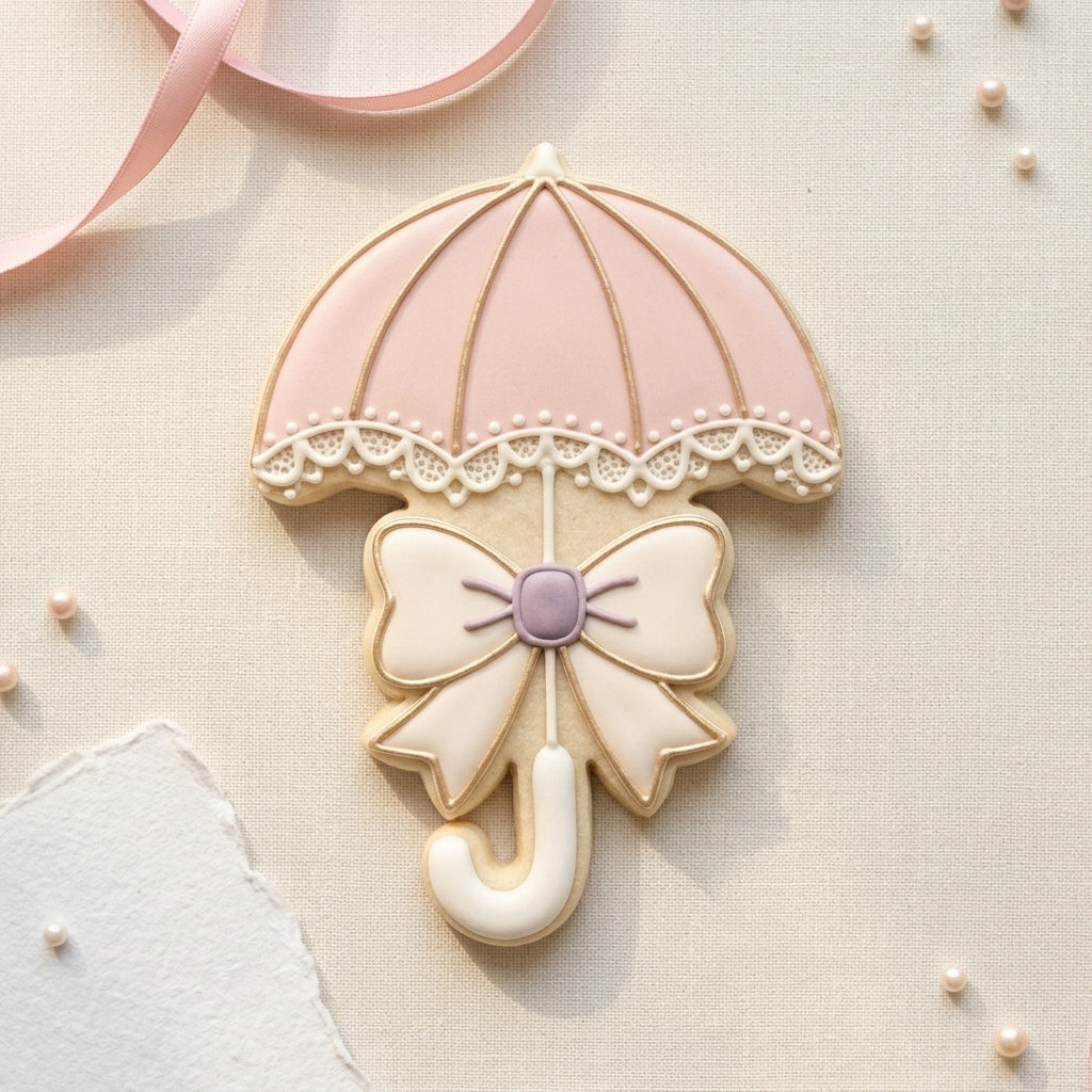 Coquette Lace Parasol Bow Cookie Cutter, 3D Printed Party Design