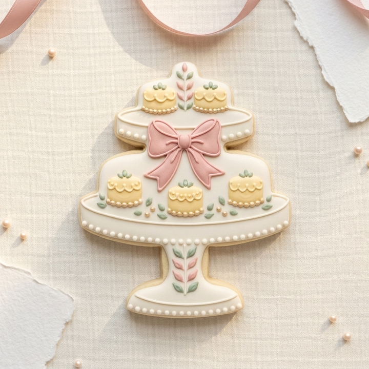 Coquette Tea Cake Stand Cookie Cutter, 3D Printed Food Design