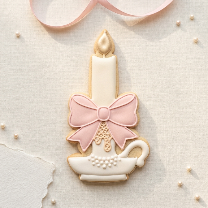 Coquette Ribbon Candle Holder Cookie Cutter, 3D Printed Home Design