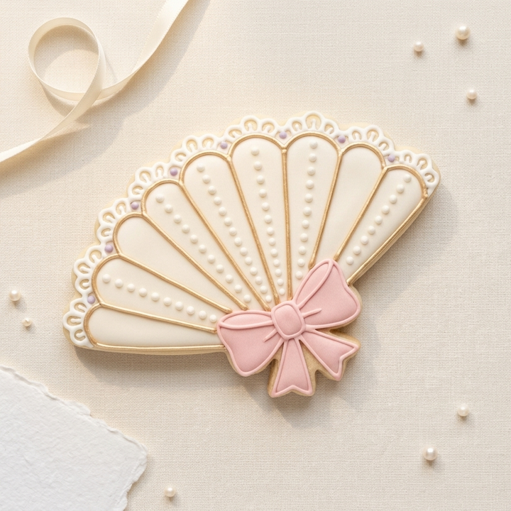 Coquette Lace Fan Bow Cookie Cutter, 3D Printed Party Design