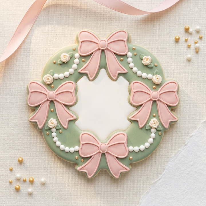 Coquette Bow Garland Wreath Cookie Cutter, 3D Printed Party Design