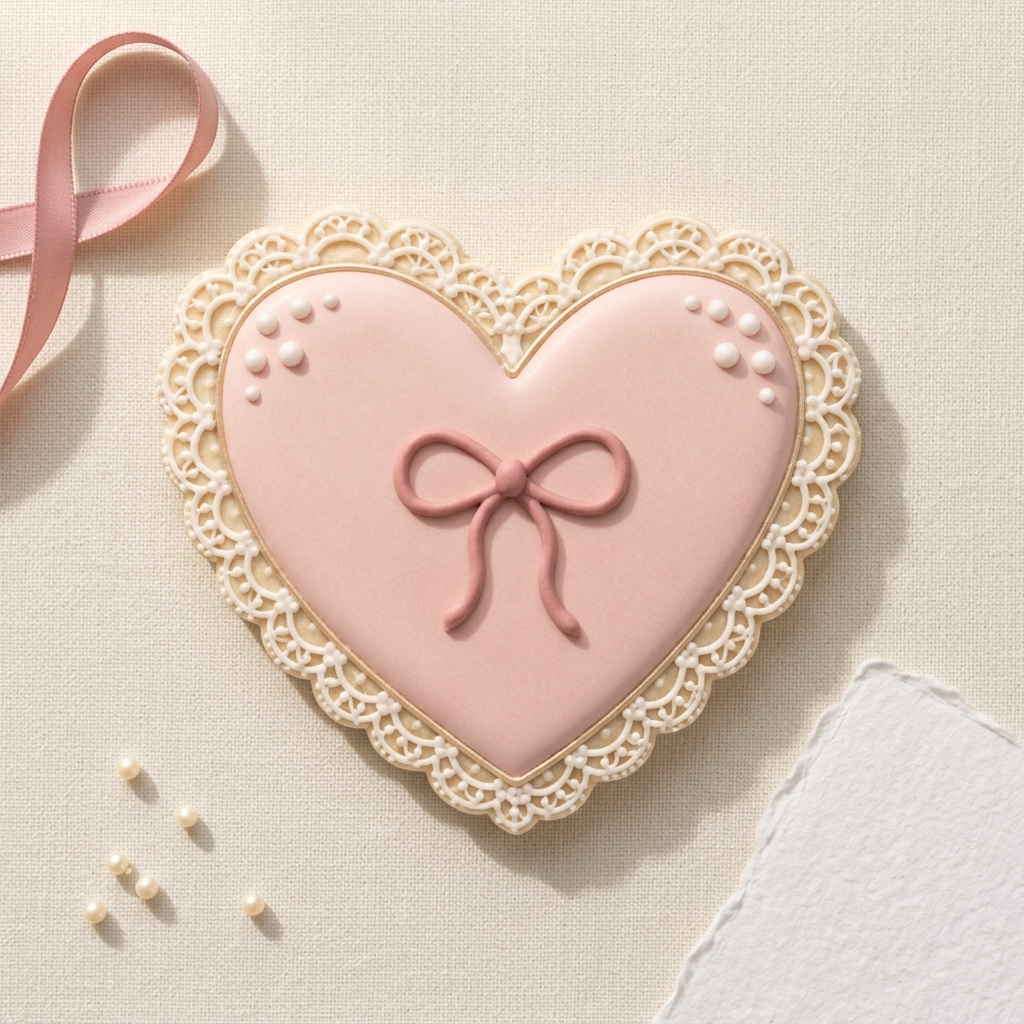 Coquette Heart Pillow Lace Cookie Cutter, 3D Printed Valentine Design