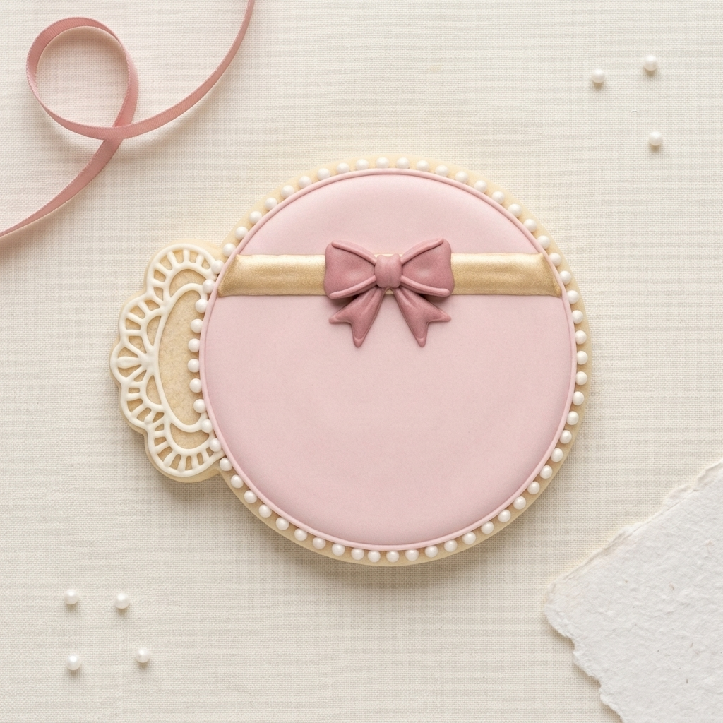 Coquette Powder Puff Bow Cookie Cutter, 3D Printed Party Design