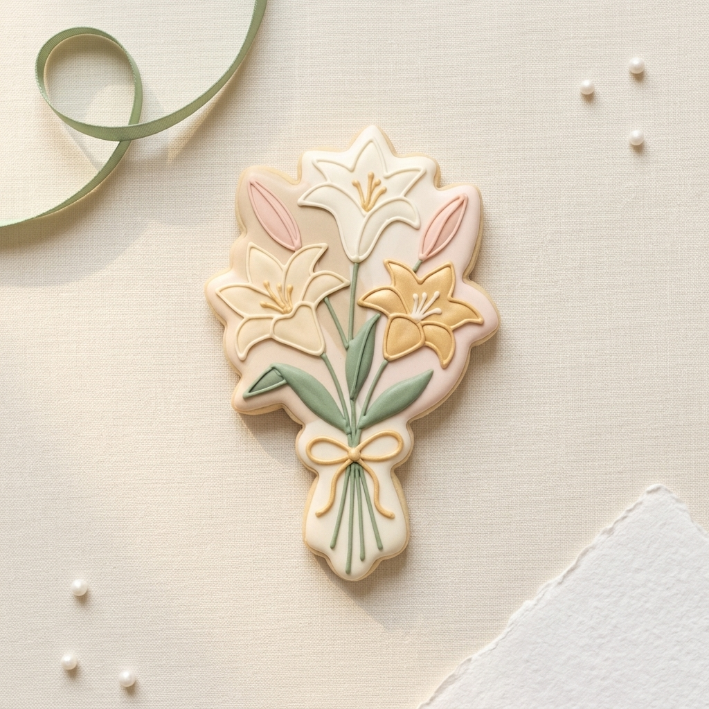 Easter Lily Bouquet Cookie Cutter, 3D Printed Wedding Theme
