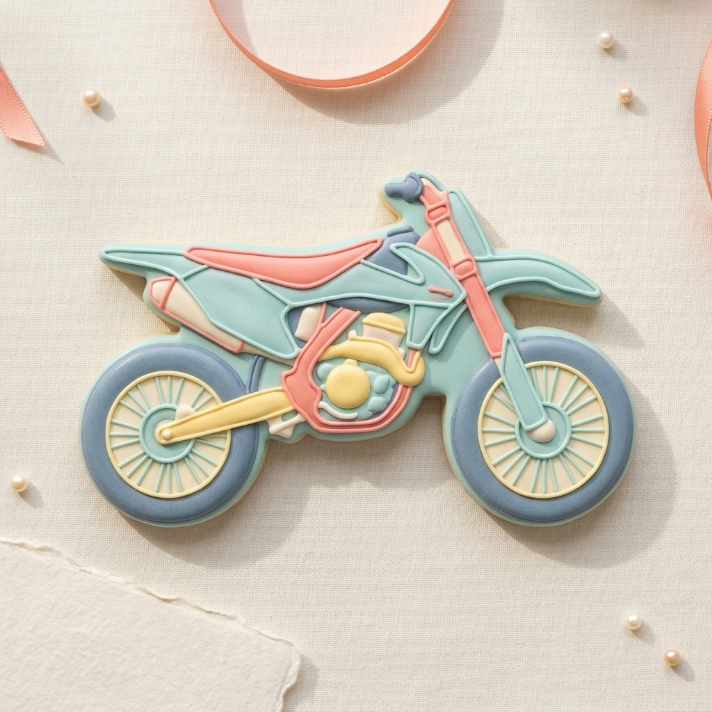 Dirt Bike Cookie Cutter, 3D Printed Party Theme