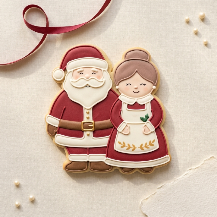Santa and Mrs. Claus Cookie Cutter, 3D Printed Christmas Theme
