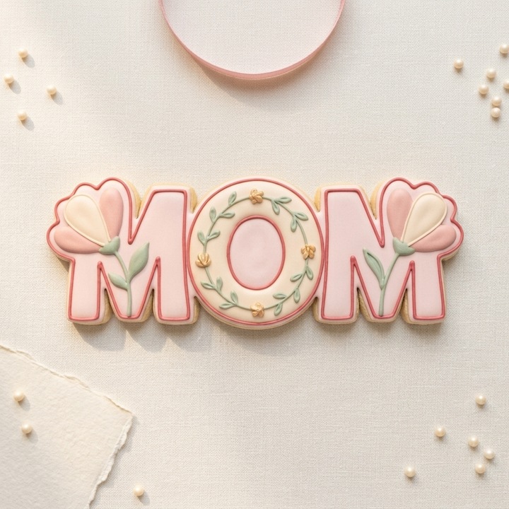 Floral Mom Plaque Cookie Cutter, 3D Printed Mother’s Day Theme