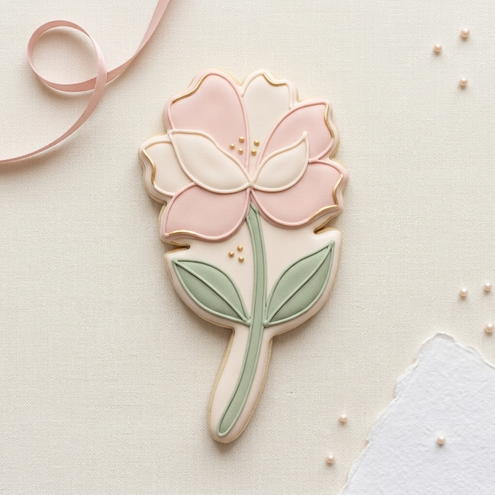 Long Stem Spring Flower Cookie Cutter, 3D Printed Wedding Theme