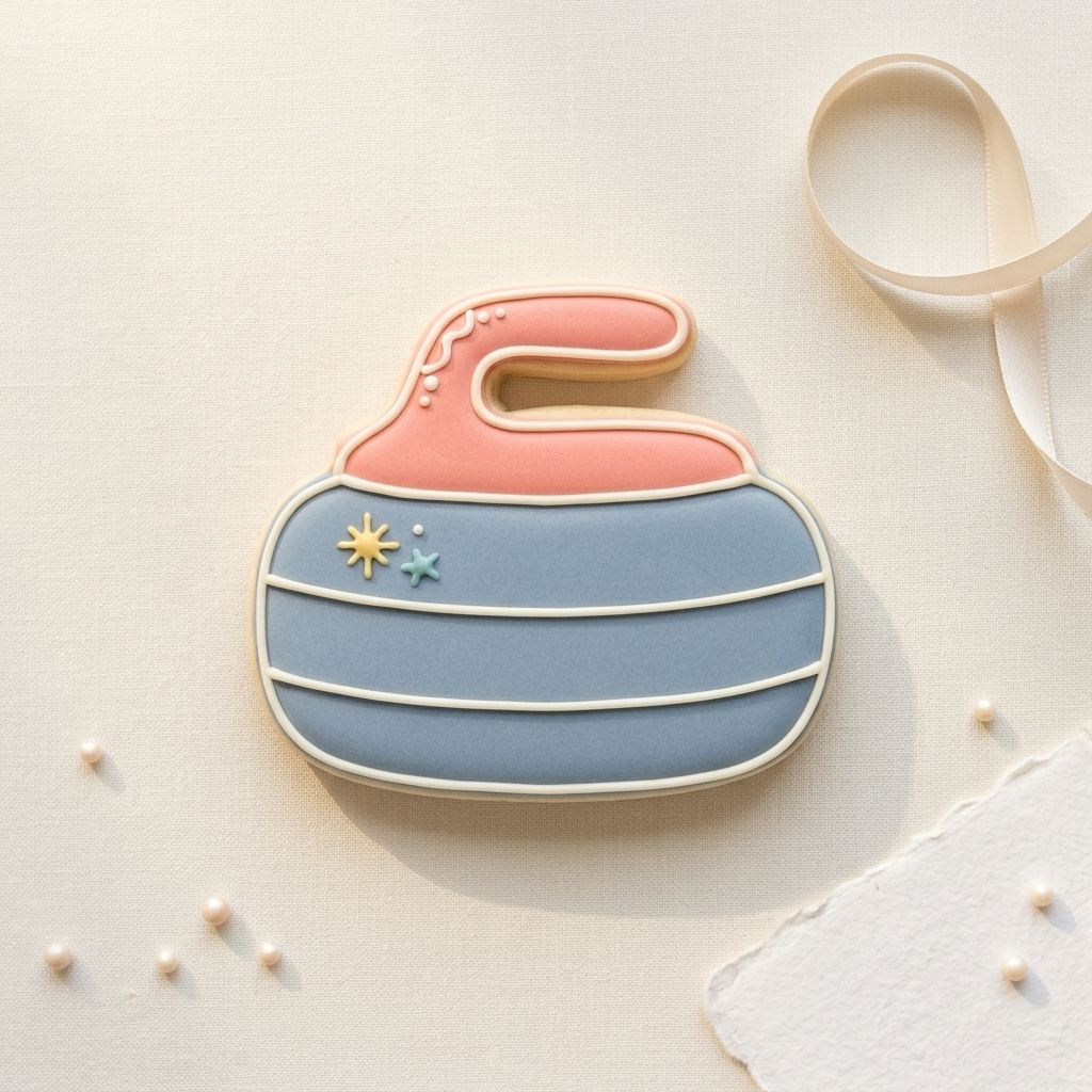 Curling Stone Cookie Cutter, 3D Printed Party Theme