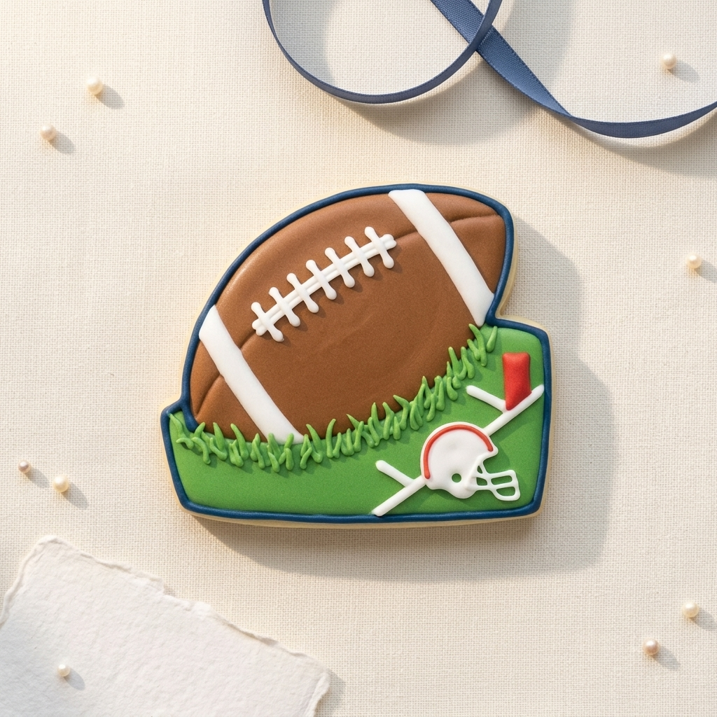 Football in Grass Cookie Cutter, 3D Printed Sports Theme