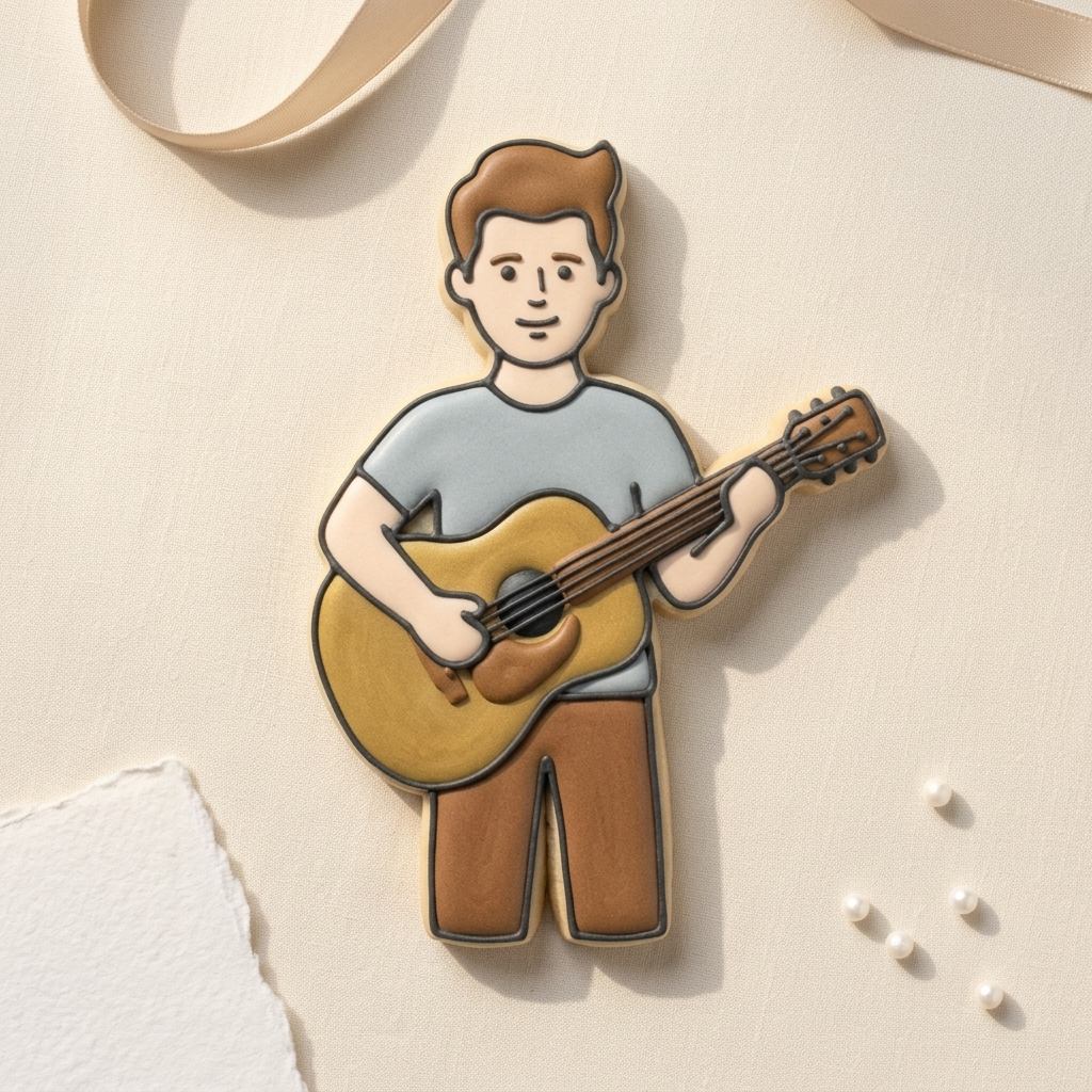 Man with Guitar Cookie Cutter, 3D Printed Music Theme