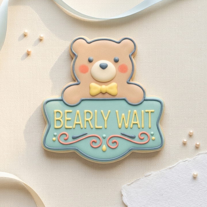 Bearly Wait Plaque Cookie Cutter, 3D Printed Plaque Theme