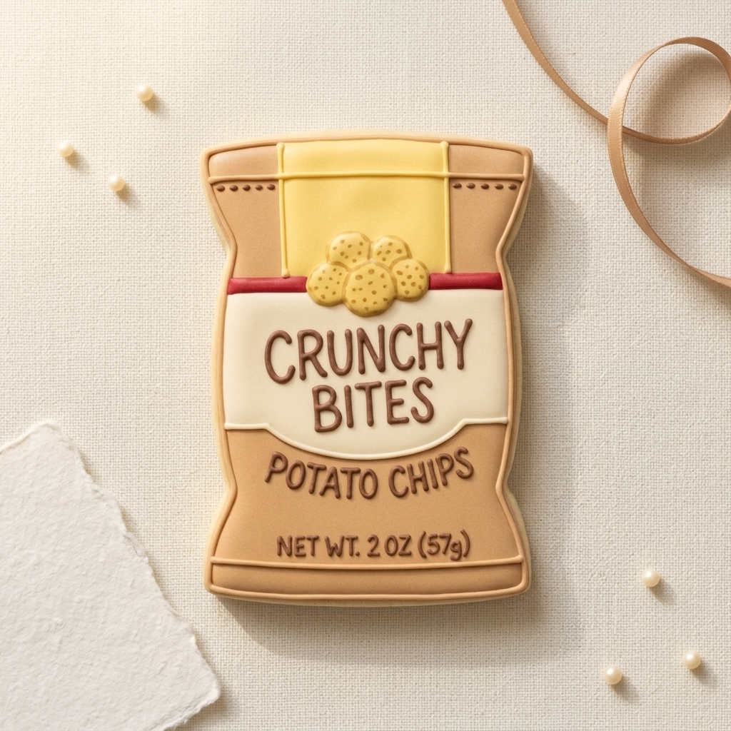 Bag of Chips Cookie Cutter, 3D Printed Food Theme