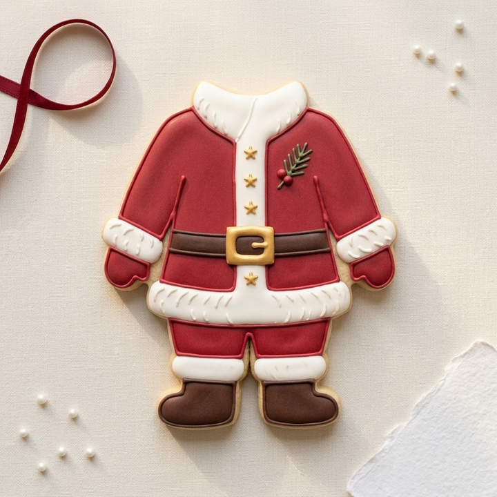 Santa Suit Cookie Cutter, 3D Printed Christmas Theme