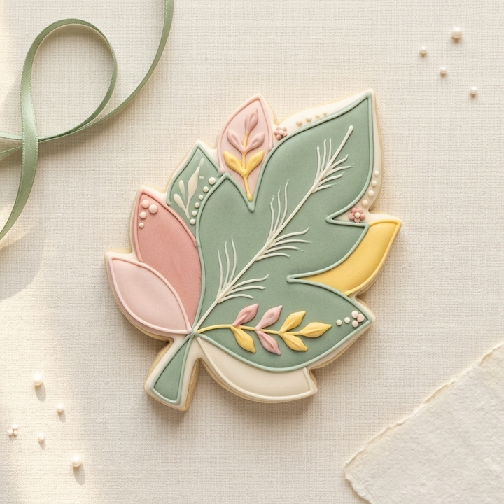 Boho Leaf Cookie Cutter, 3D Printed Garden Theme