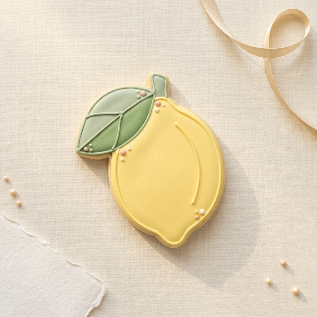 Lemon with Leaf Cookie Cutter, 3D Printed Garden Theme