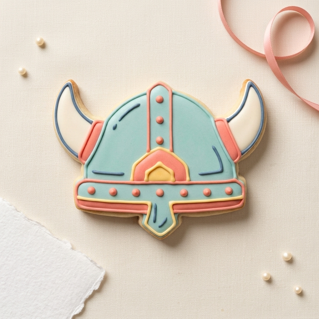 Viking Helmet Cookie Cutter, 3D Printed Party Theme
