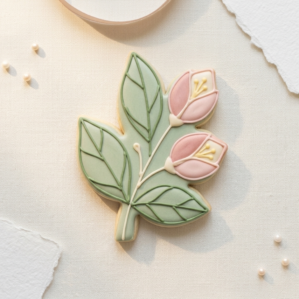 Lemon Flower Buds and Leaves Cookie Cutter, 3D Printed Garden Theme