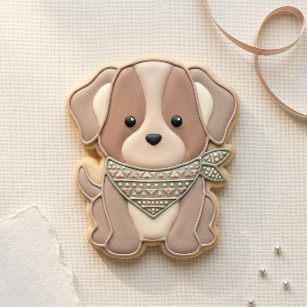 Dog with Bandana Cute Puppy Cookie Cutter, 3D Printed Animal Theme