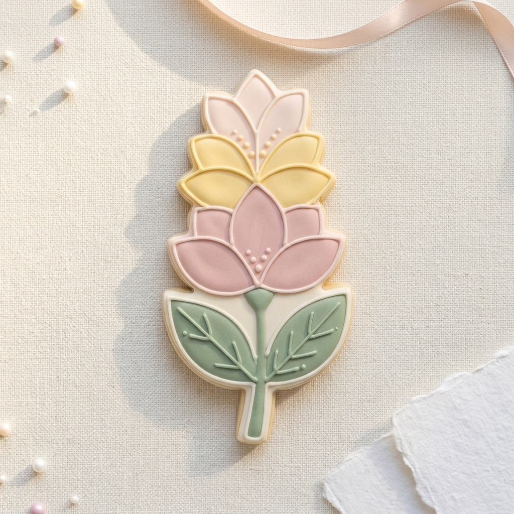Tall Flower Cookie Cutter, 3D Printed Garden Theme