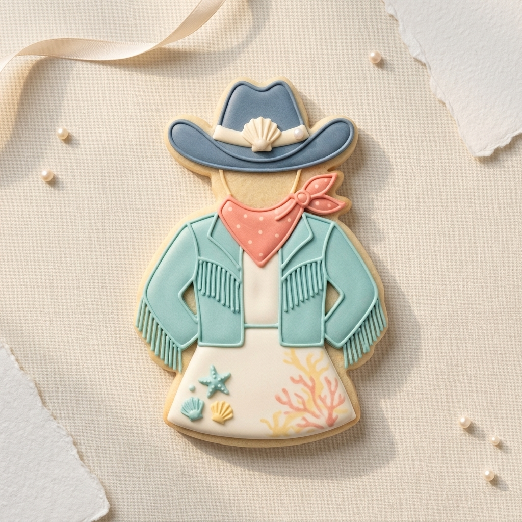Coastal Cowgirl Cookie Cutter, 3D Printed Party Theme