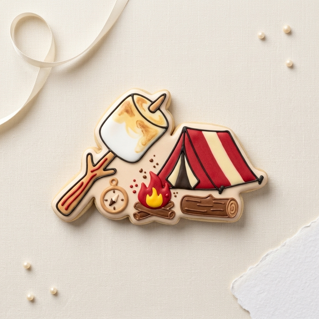 Roasted Marshmallow Camping Cookie Cutter, 3D Printed Food Theme