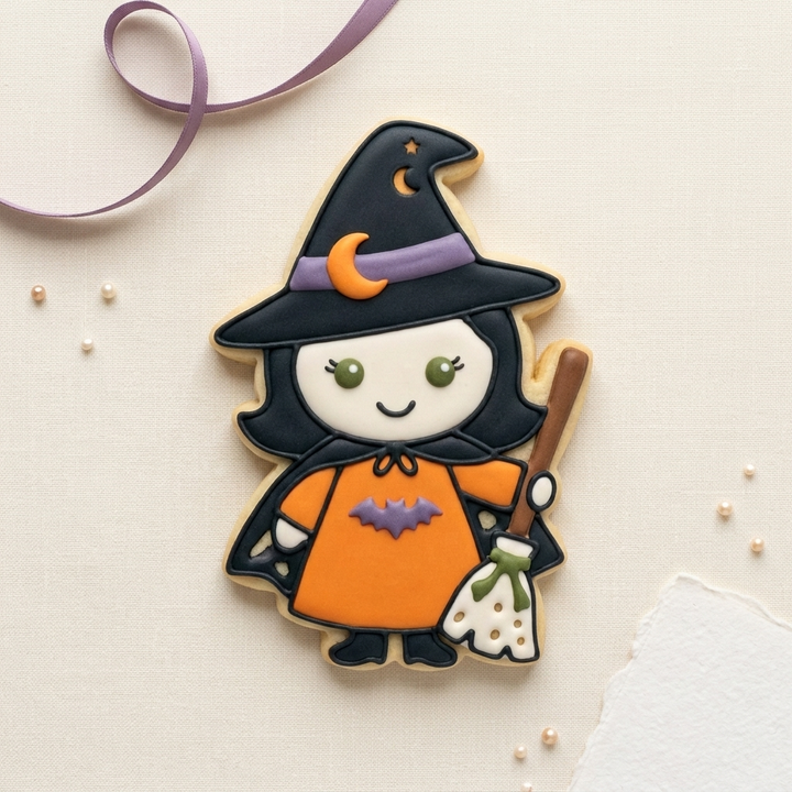 Cute Witch Cookie Cutter, 3D Printed Halloween Theme