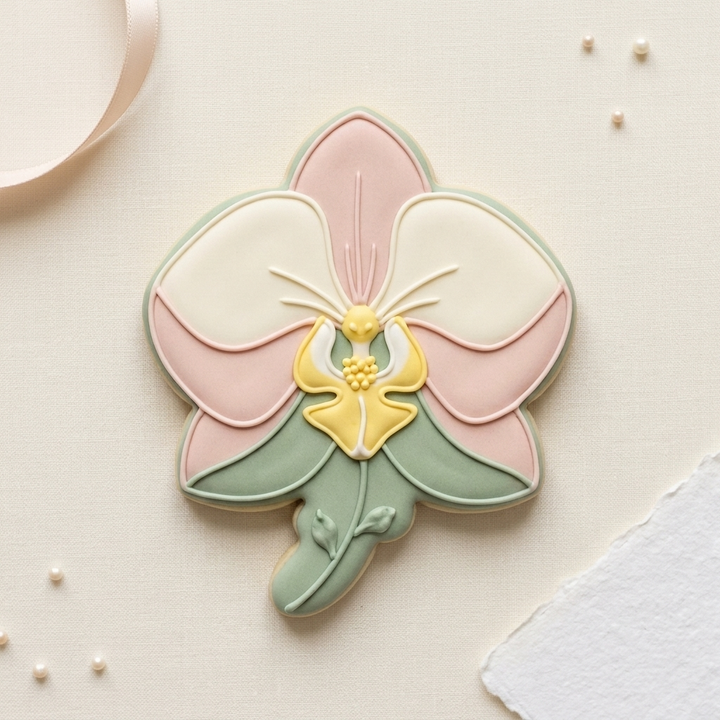 Orchid Flower Cookie Cutter, 3D Printed Garden Theme