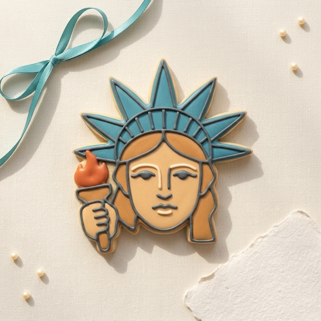 Statue of Liberty Face Cookie Cutter, 3D Printed Travel Theme