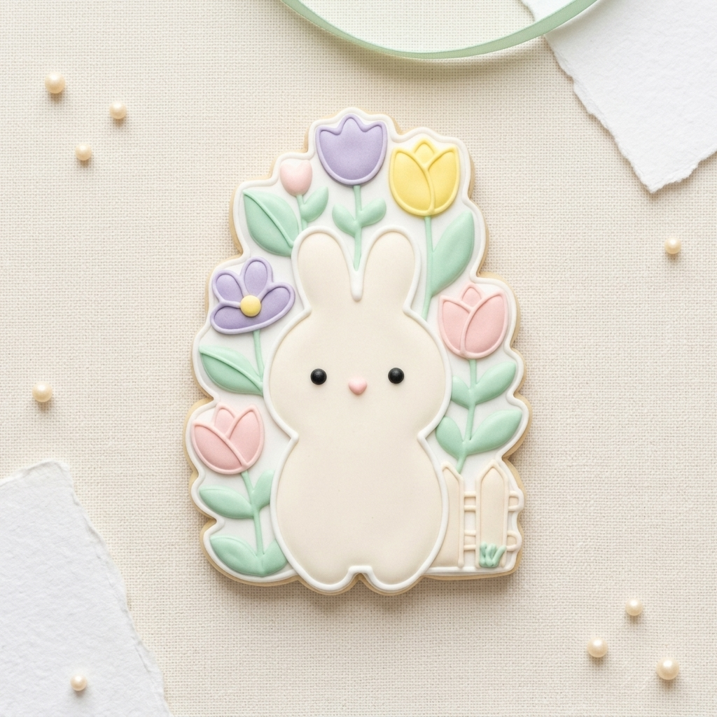 Tall Bunny Garden Cookie Cutter, 3D Printed Easter Theme
