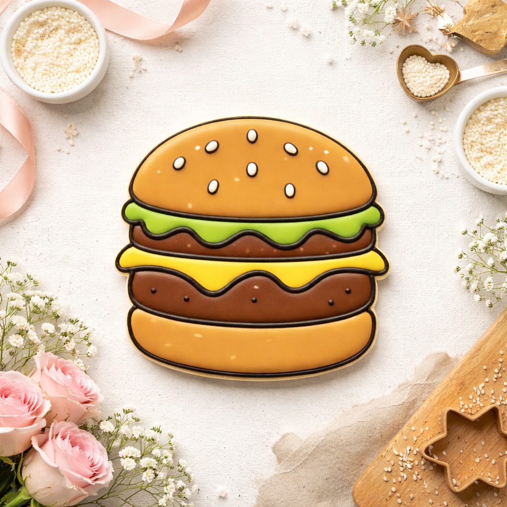 Fast Food Cookie Cutter Set - Pizza Burger Fries Bundle - 3D Printed Snack Party Cutters